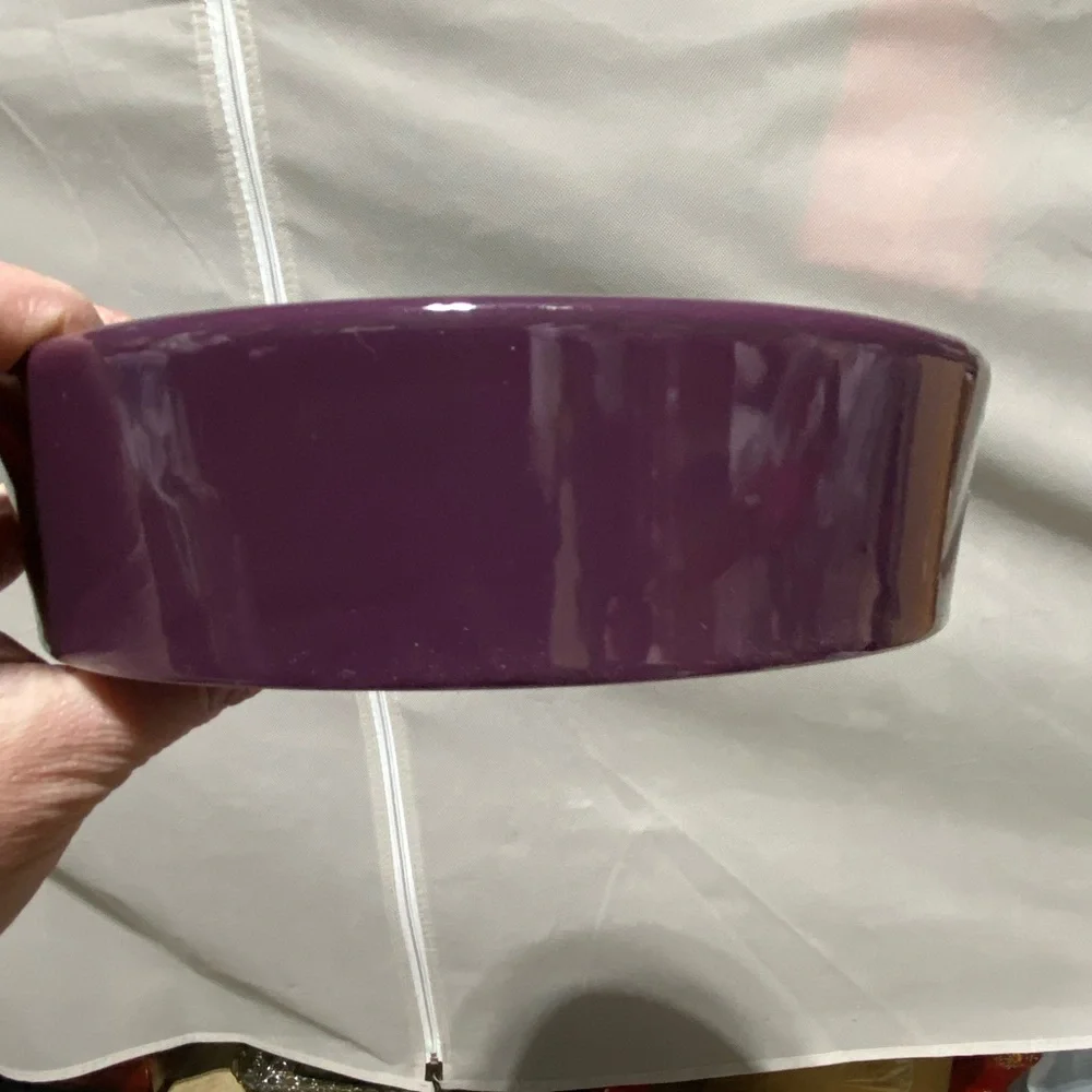 Le Tauci Pet, Plum Purple Maze Pet Bowl. Ceramic.